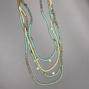 Bohemian multilayer bead necklace